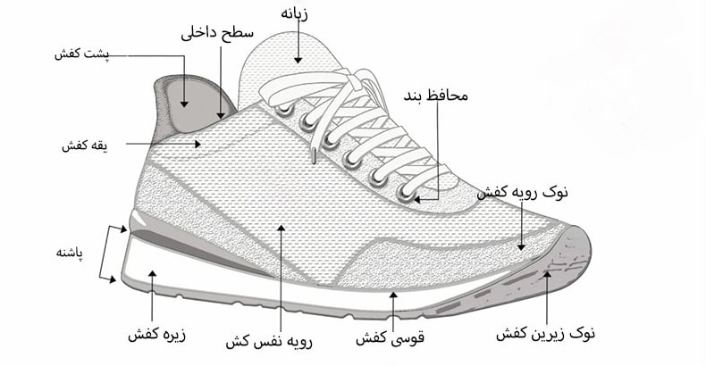 کفش از چه قسمت هایی تشکیل شده است؟ در پامیشا