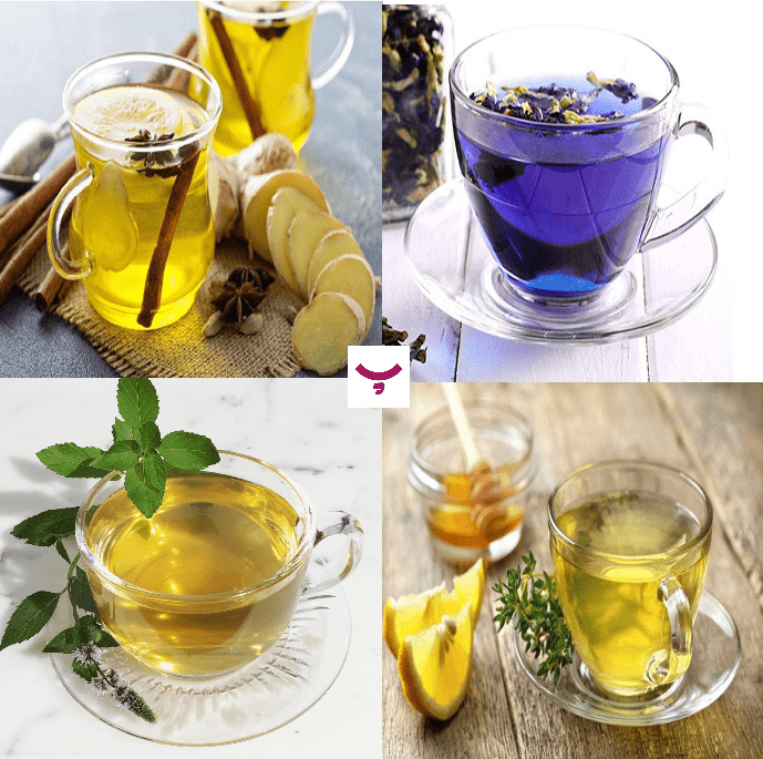مواد دمنوش طبیعی تابستانی – زنجبیل، لیمو، نعناع و گل گاوزبان
