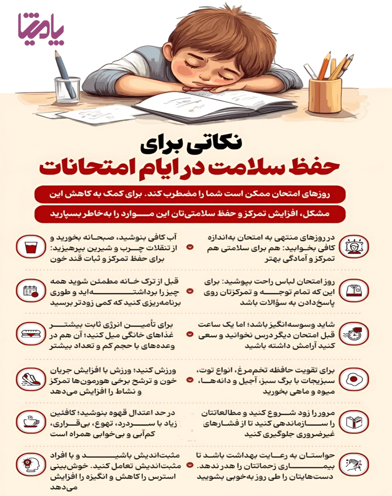 برنامه غذایی یک روزه برای دانش‌آموزان تحت فشار امتحانی